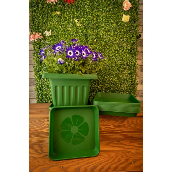 Plant Pot Saucers Square Green